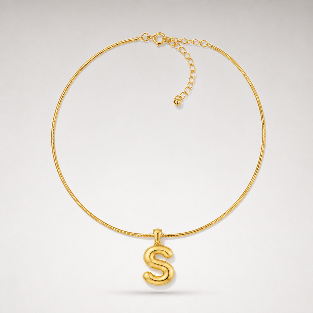 Bubble Initial Necklace