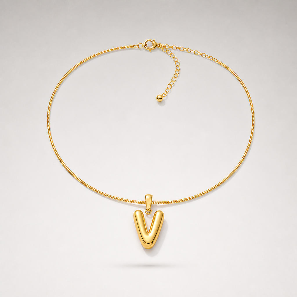 Bubble Initial Necklace