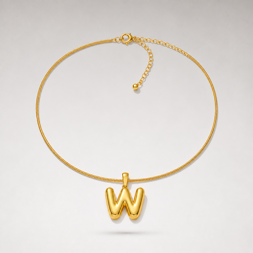 Bubble Initial Necklace