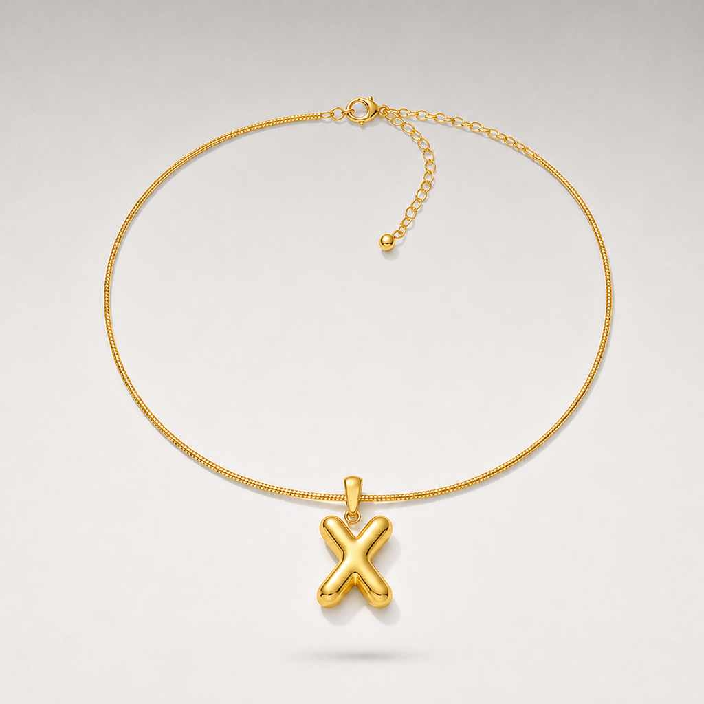 Bubble Initial Necklace