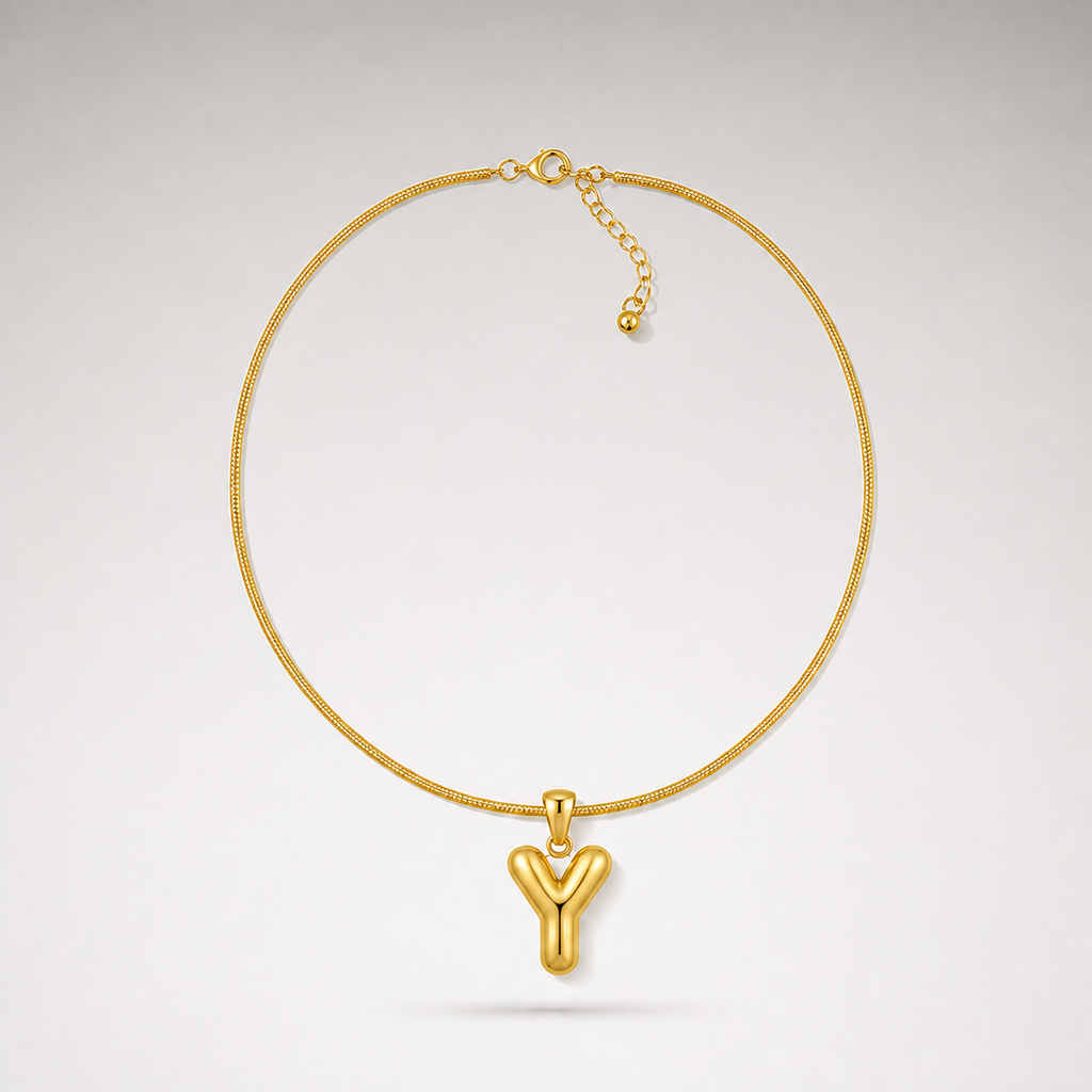 Bubble Initial Necklace