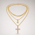 Initial & Cross Layered Necklace product image