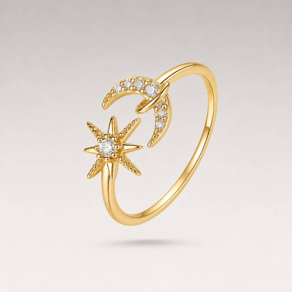 Adjustable Moon & Star Ring product image