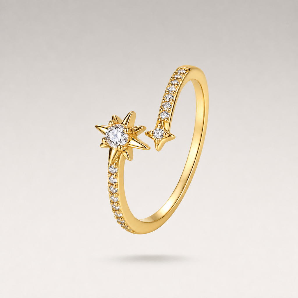 Adjustable Moon & Star Ring