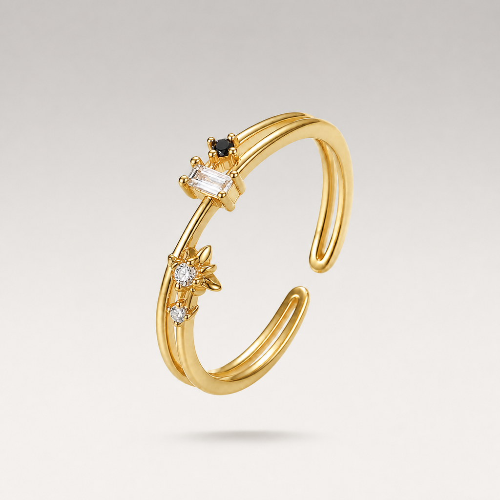 Adjustable Moon & Star Ring