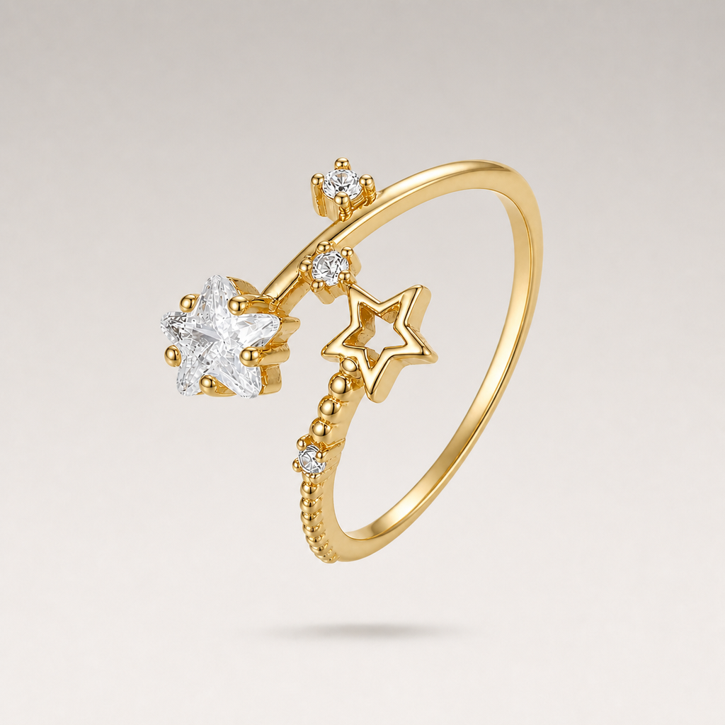 Adjustable Moon & Star Ring